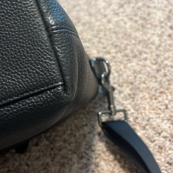 Coach Mens Black Leather Messenger/Laptop Bag - Picture 14 of 16